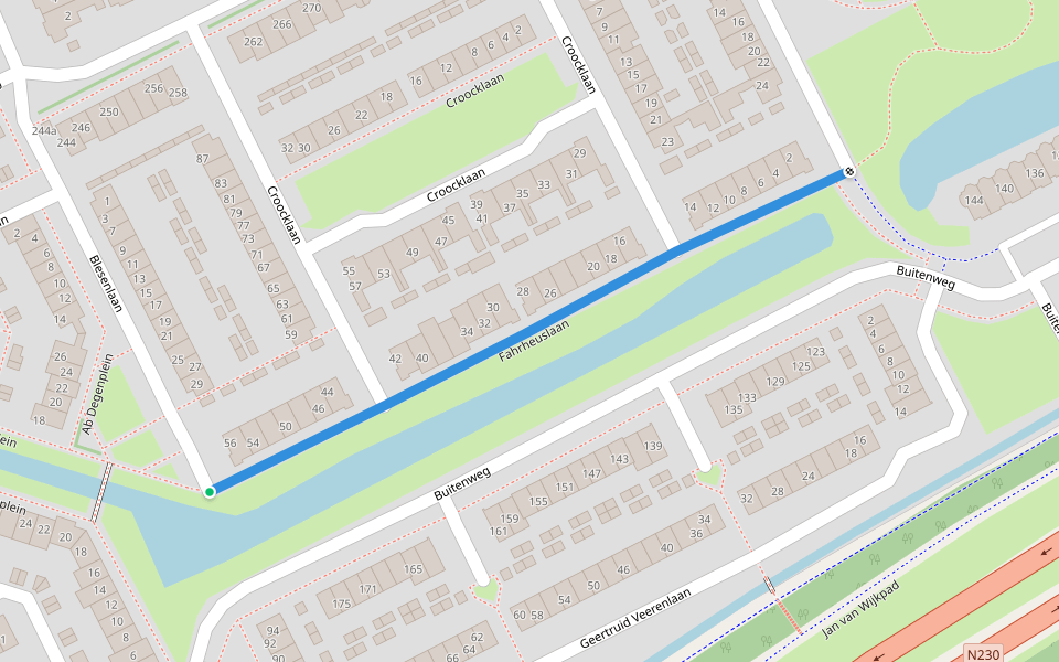 Fahrheuslaan walking route map in Maarssen