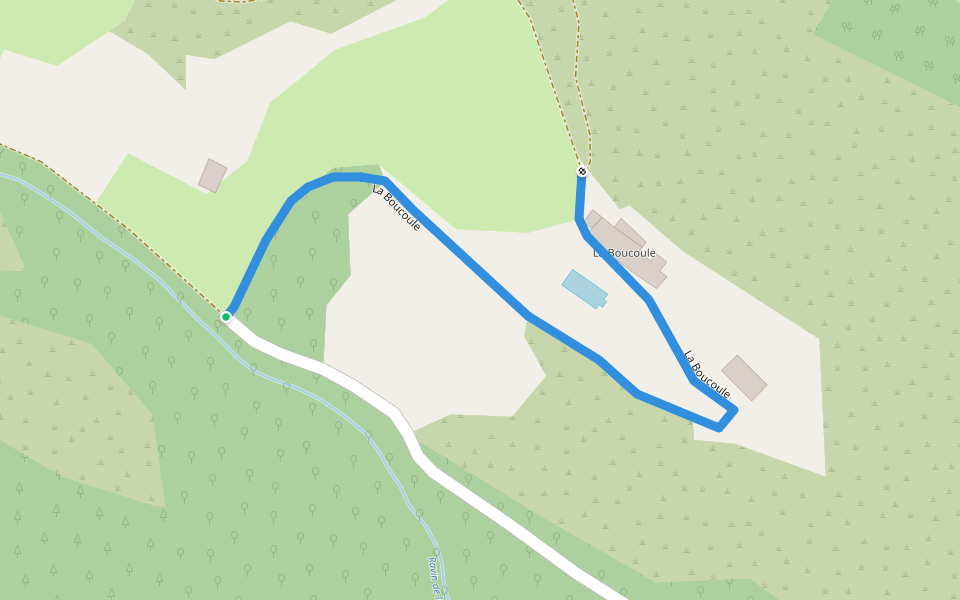 La Boucoule walking route map in Montbrun-les-Bains