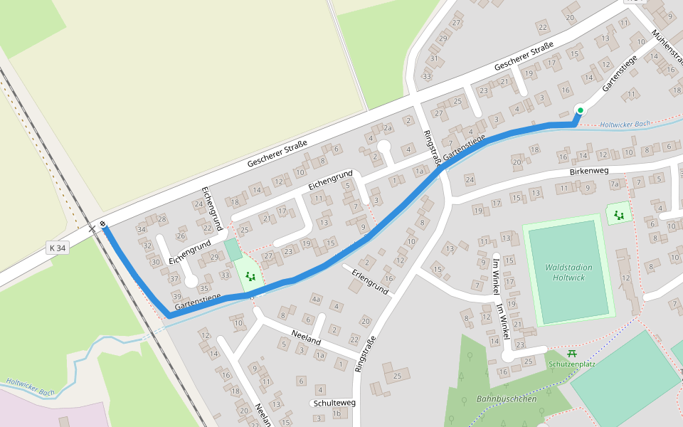 Gartenstiege walking route map in Rosendahl