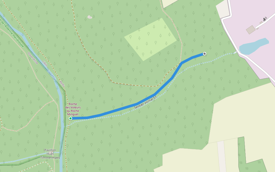 Sentier vicinal 51 walking route map in Daverdisse