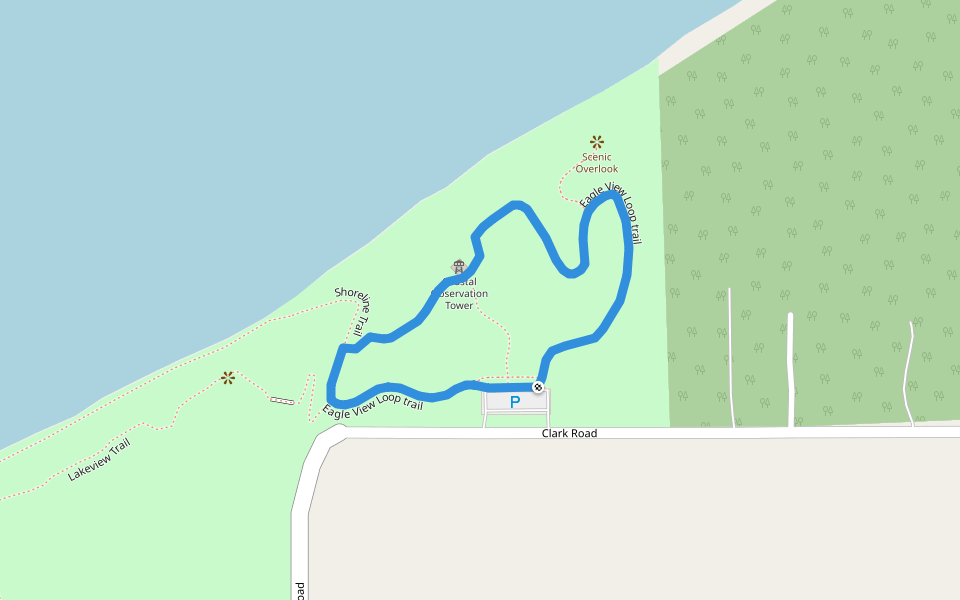 Eagle View Loop trail walking route map in Perry