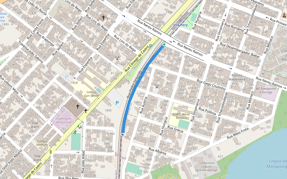 Rua Pedro Segundo walking route map in Fortaleza