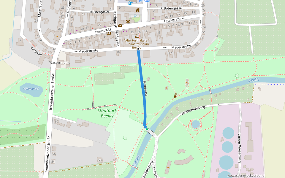 Steinhorst walking route map in Beelitz