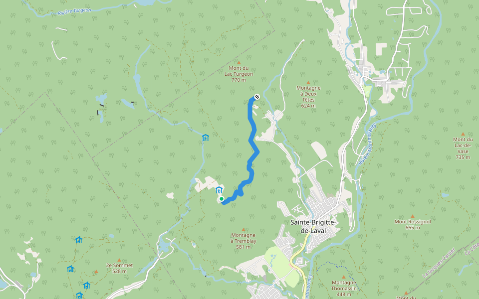 La Montagnard walking route map in Lac-Beauport