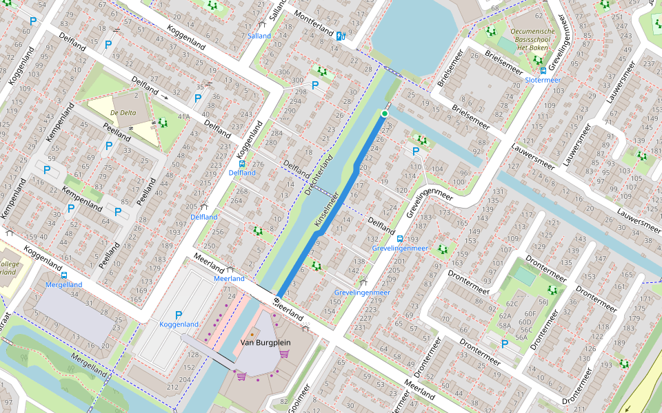 Kinselmeer walking route map in Purmerend