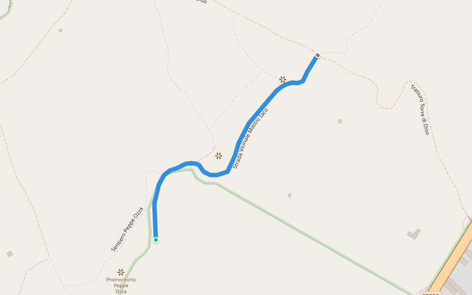 Strada Vicinale Mastro Iaco walking route map in Castro