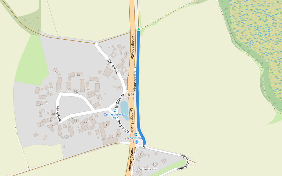 Chausseestraße walking route map in Windischleuba