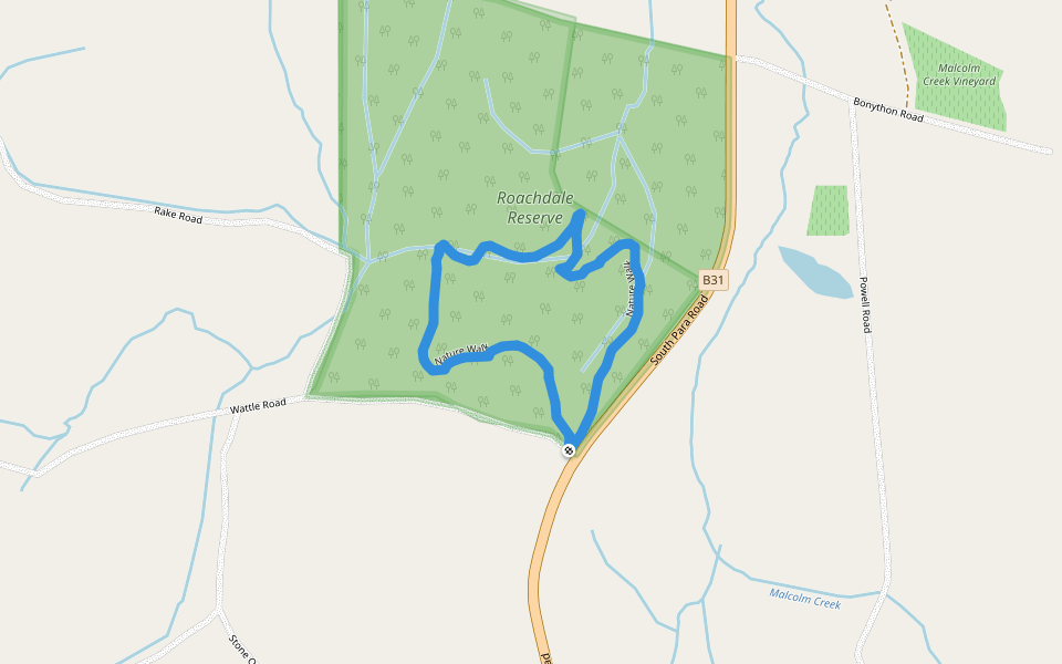 Nature Walk walking route map in Kersbrook