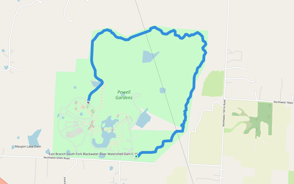 Shutz Nature Trail walking route map in Kingsville