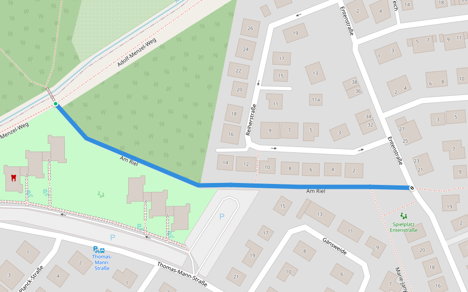 Am Riel walking route map in Nauheim