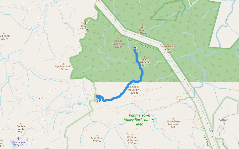 Blackrock Trail walking route map in Glenville