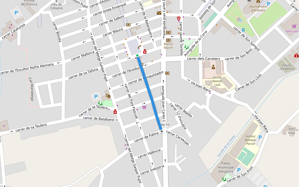 carrer de la Constitució walking route map in Andratx