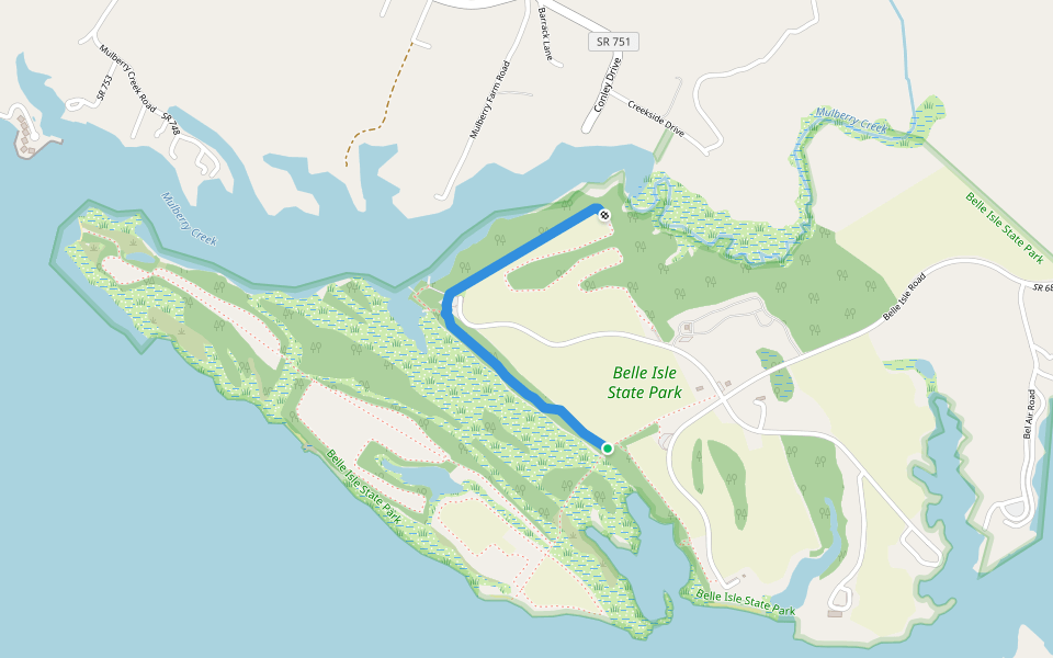 Mud Creek Trail walking route map in Lancaster