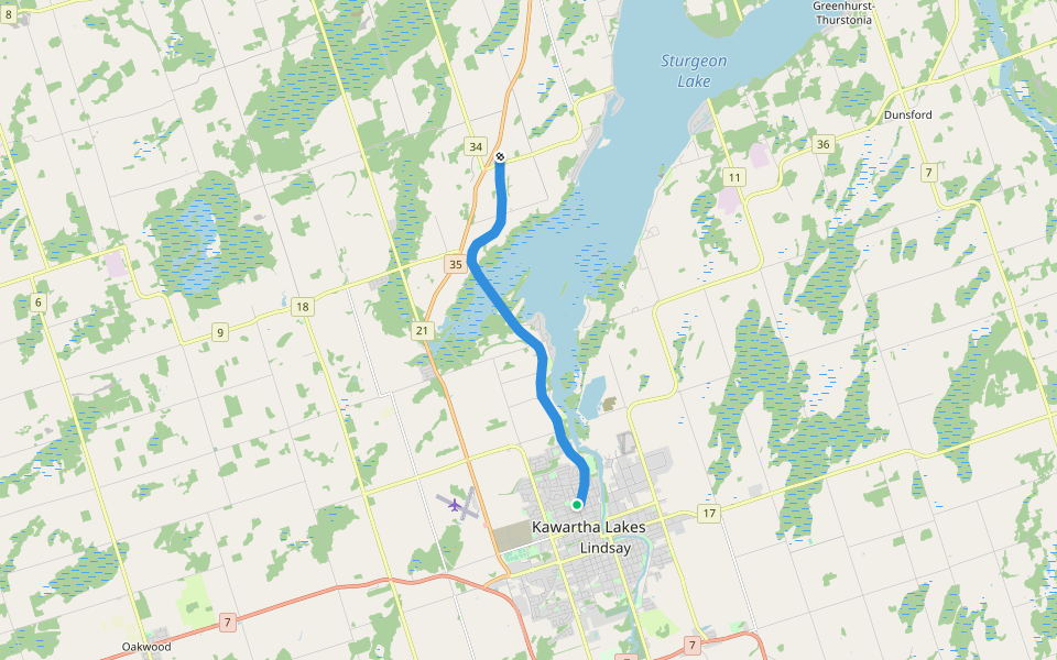 Victoria Rail Trail (North Corridor) walking route map in Kawartha Lakes