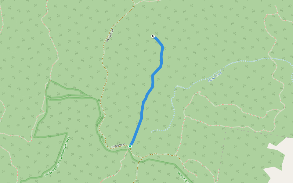 Filans Creek Trail walking route map in Gibberagee