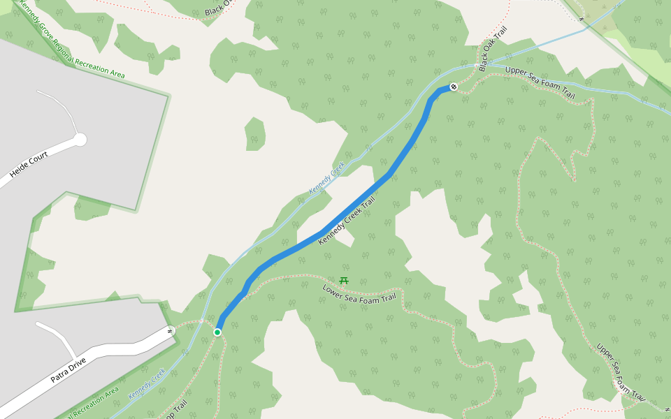Kennedy Creek Trail walking route map in El Sobrante