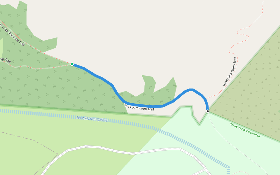 Sea Foam Loop Trail walking route map in El Sobrante