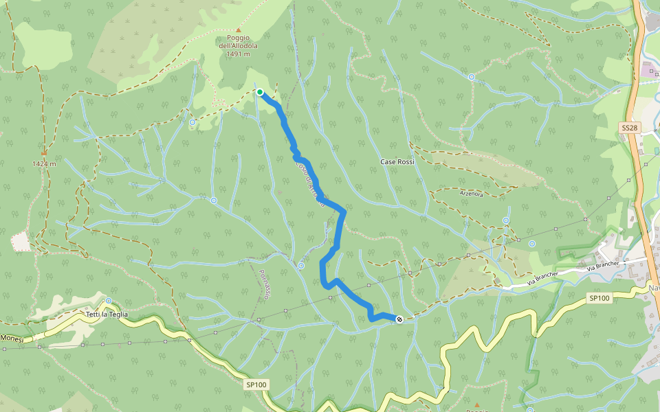Cucu walking route map in Nava