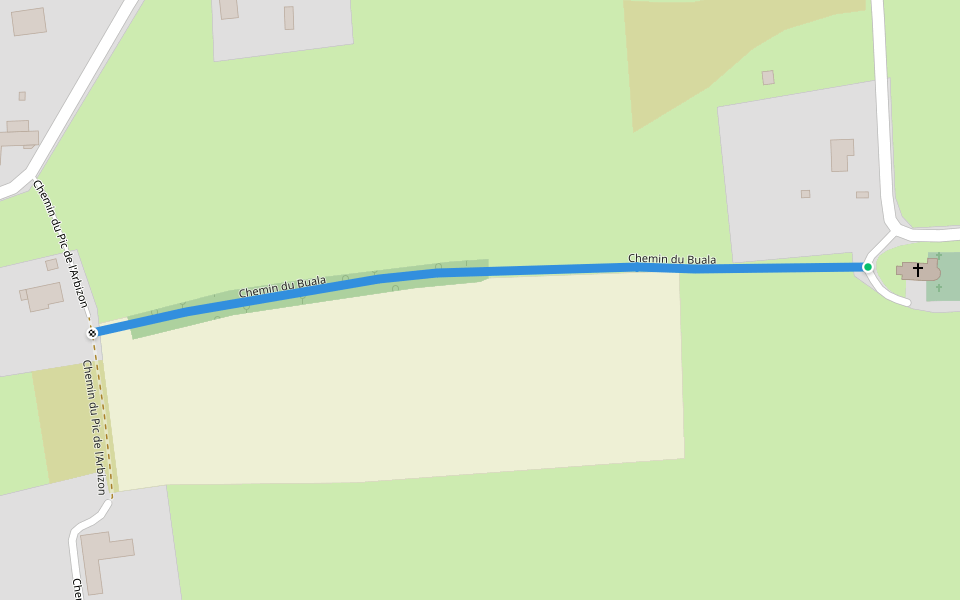 Chemin du Buala walking route map in Lansac