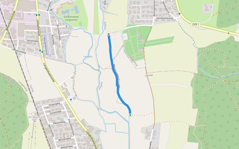 Wässermatten-Fussweg walking route map in Lotzwil
