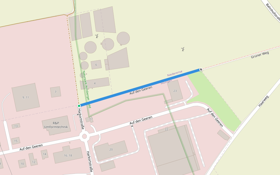 Auf den Geeren walking route map in Ense