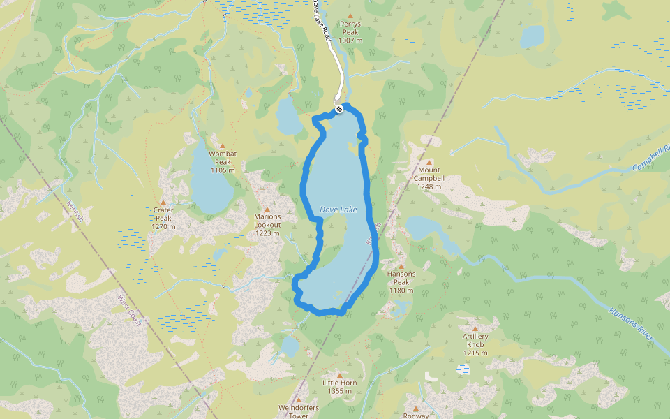 Dove Lake Circuit walking route map in Cradle Mountain