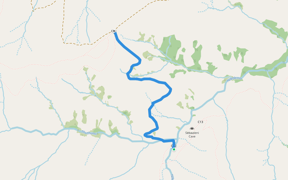 Phillip's Folly walking route map in Mhlwazini