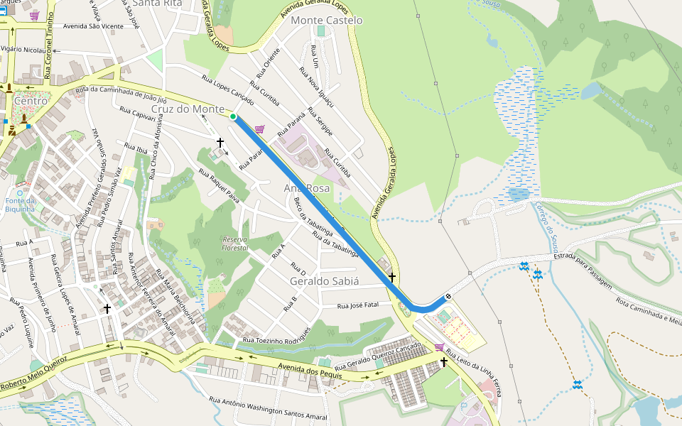 Rota da Caminhada/Meia Maratona de João Jiló walking route map in Bom Despacho