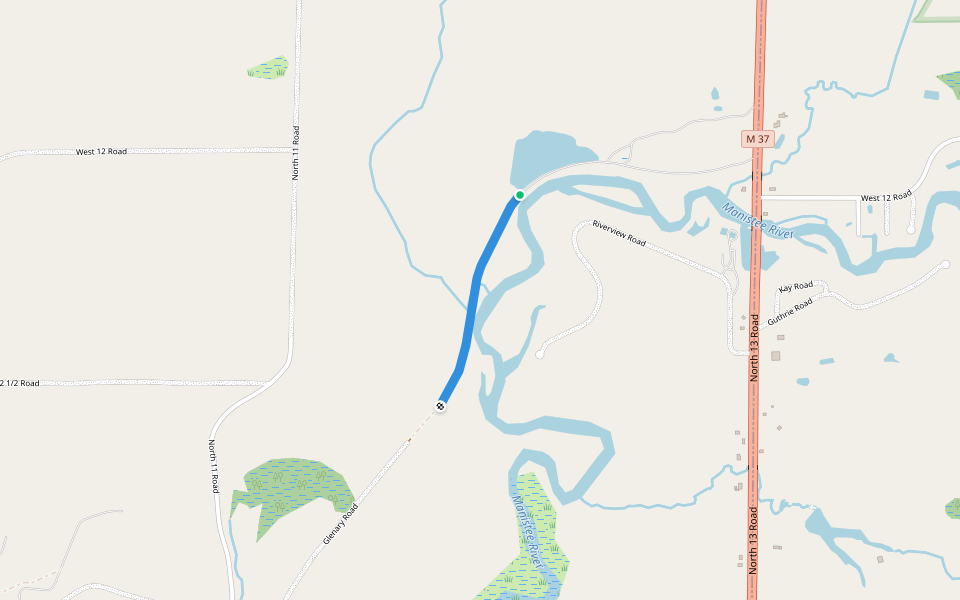 Single Track walking route map in Mesick