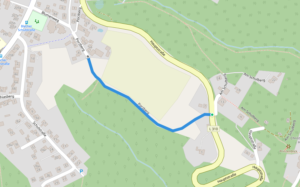 Porzberg walking route map in Odenthal
