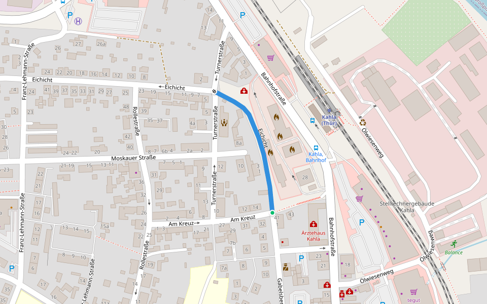 Eichicht walking route map in Kahla