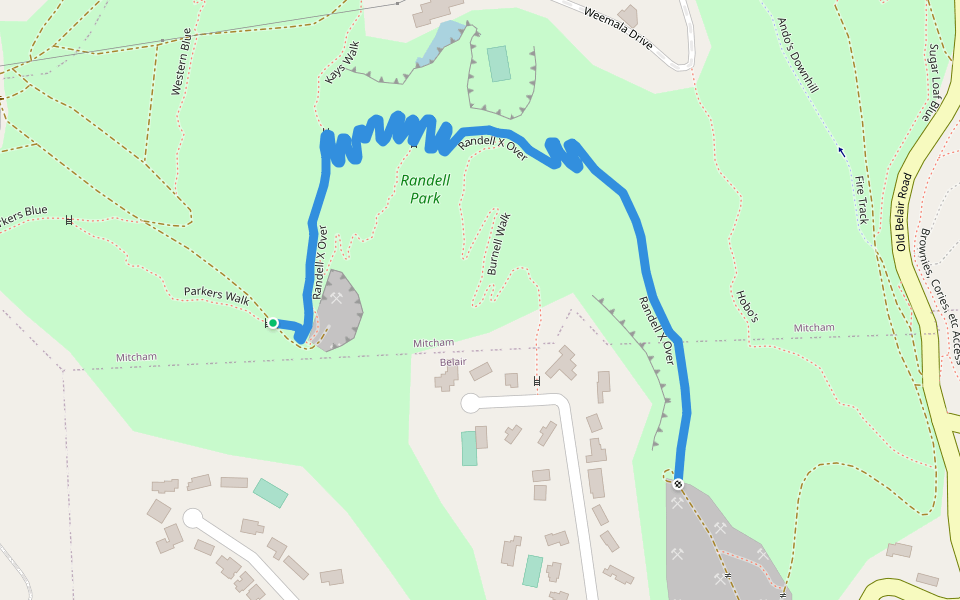 Randell X Over walking route map in Belair