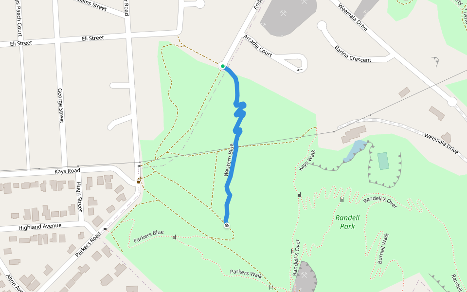 Western Blue walking route map in Torrens Park