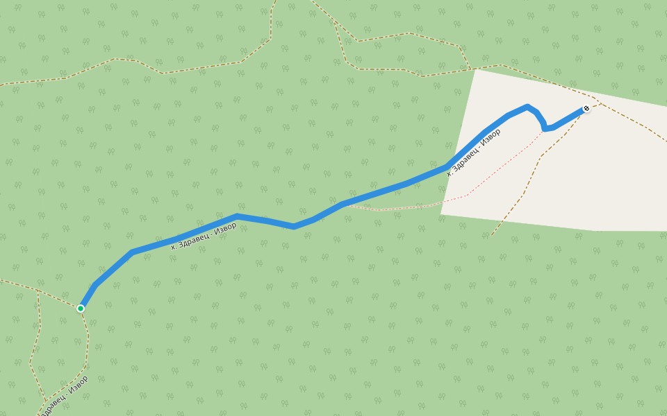 х. Здравец - Извор walking route map in Извор