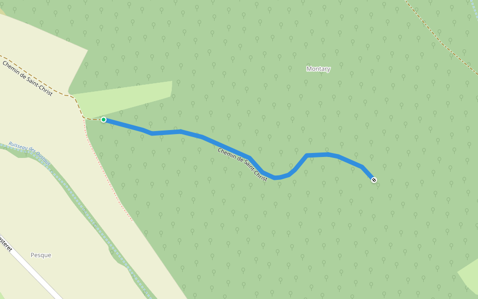 Chemin de Saint-Christ walking route map in Chelle-Debat