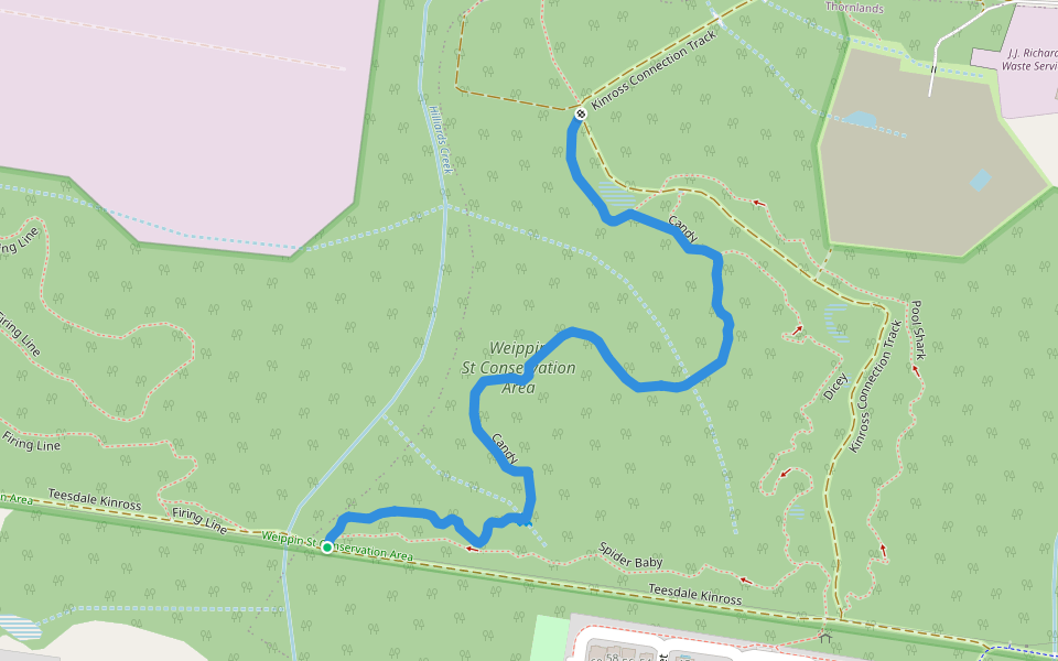Candy walking route map in Alexandra Hills