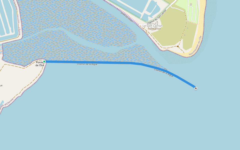 Chemin de la digue walking route map in L'Épine