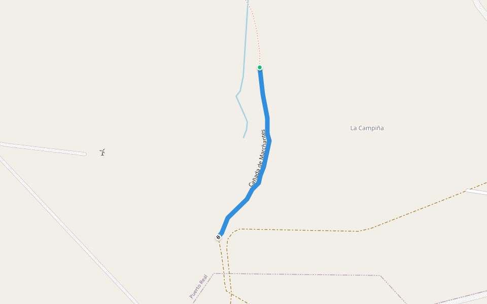 Cañada de Marchantes walking route map in Chiclana de la Frontera
