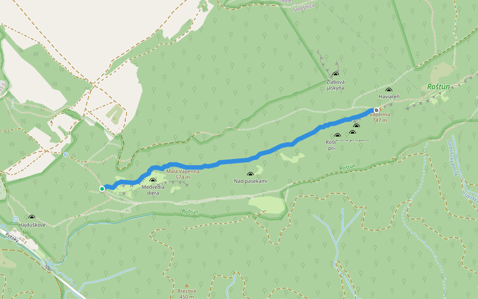 Stará červená walking route map in Sološnica