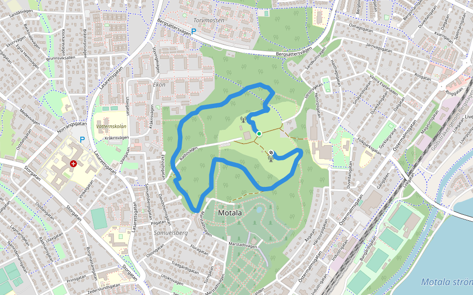bondebackaspåret walking route map in Motala