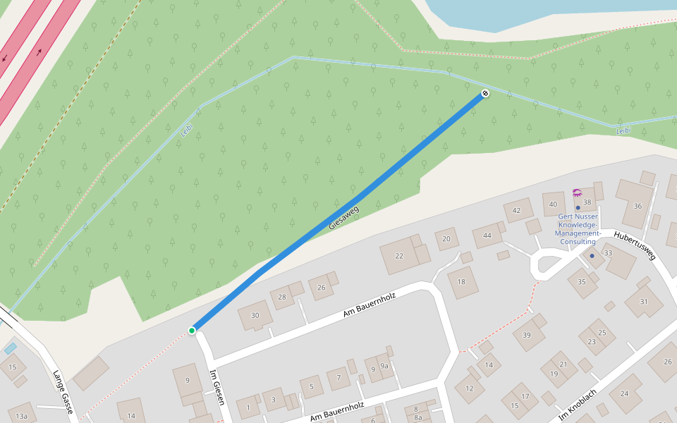 Giesaweg walking route map in Nersingen