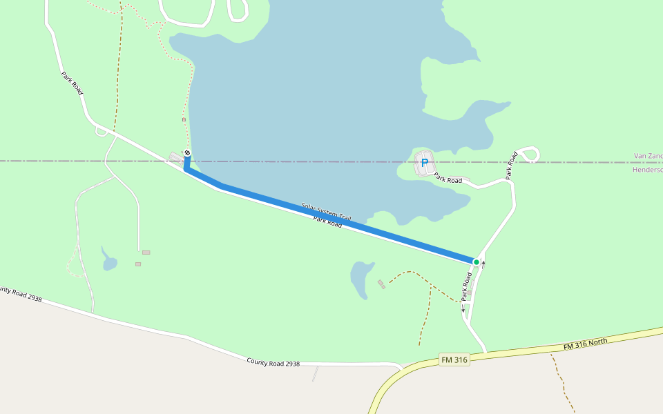 Solar System Trail walking route map in Eustace