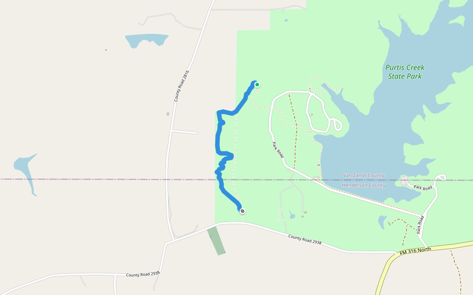 Wolfpen Hike and Bike (Blue) walking route map in Eustace