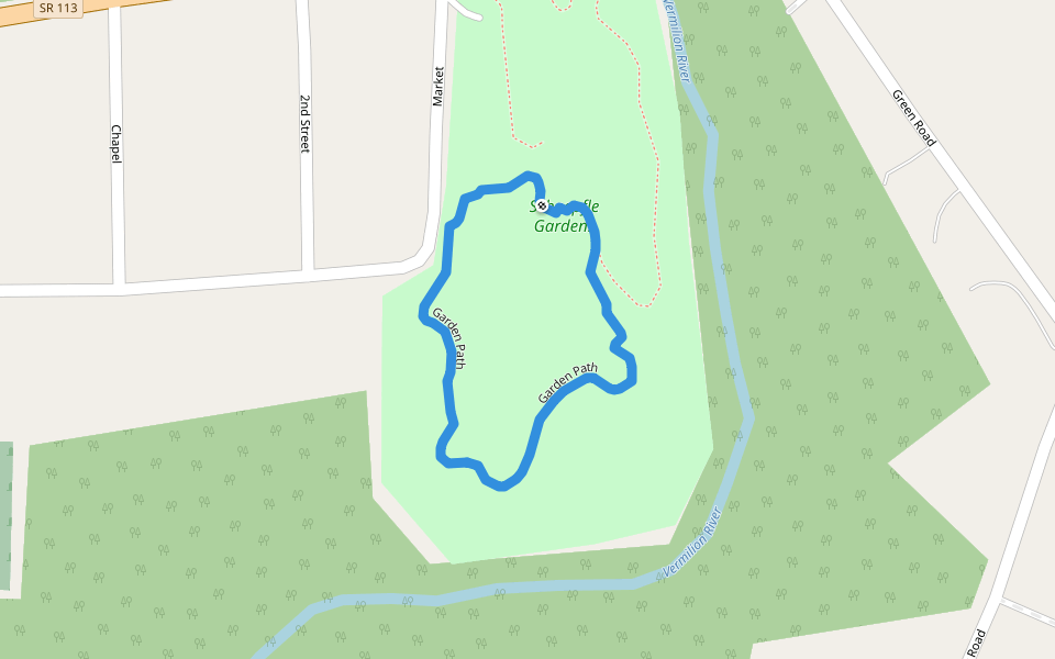 Garden Path walking route map in Sandusky