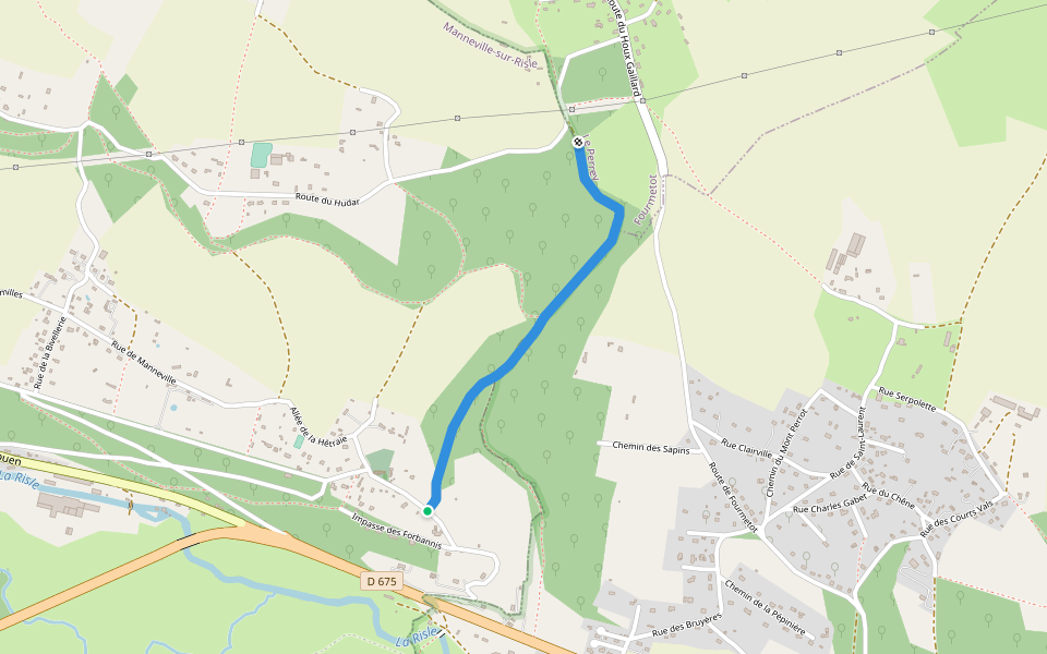 GR 224 walking route map in Corneville-sur-Risle