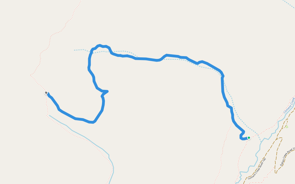 Waterfall Creek Trail 555 walking route map in Crested Butte