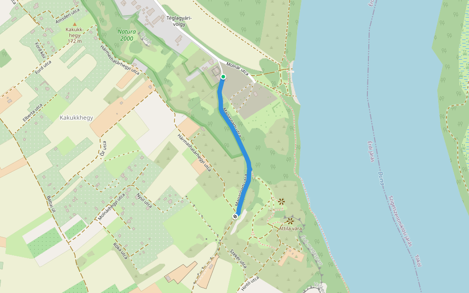 Magasparti utca walking route map in Érd