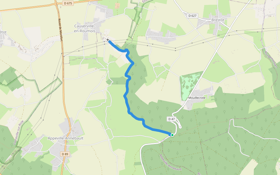 Chemin du Val Dallet walking route map in Brestot