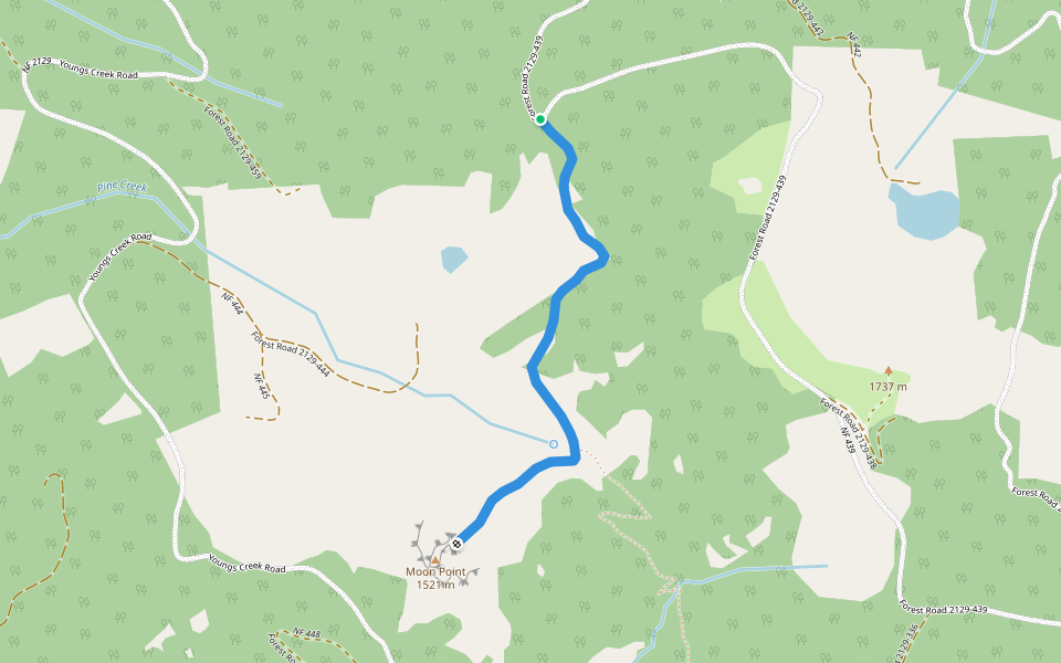 Moon Point Trail #3688 walking route map in Oakridge