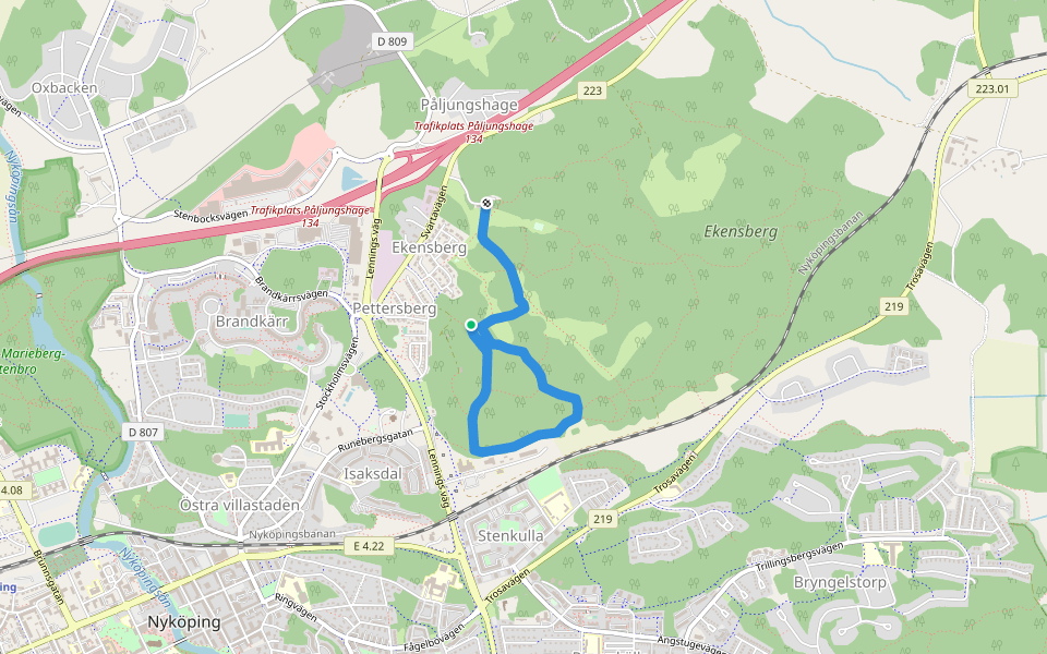 Elljusspår walking route map in Eskilstuna